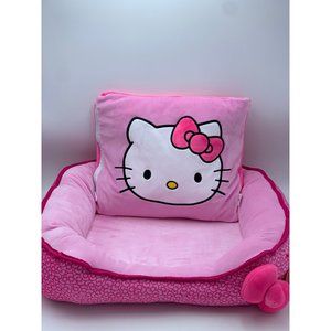 Hello Kitty Pink Plush Pet Bed with Removable Pillow